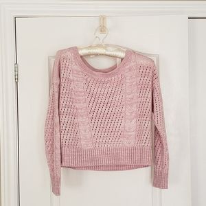 Garage Light Pink Cropped Sweater XS